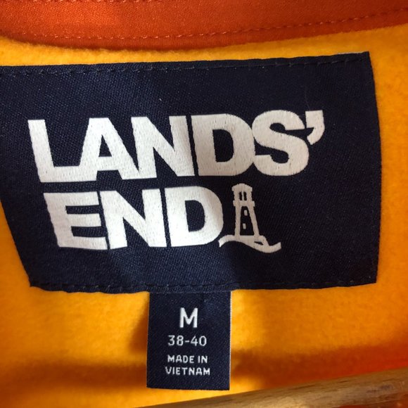 Lands End Yellow Quarter Zip Fleece Size Medium - Picture 3 of 5